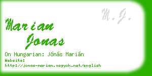 marian jonas business card
